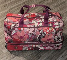 Vera Bradley Bohemian Blooms Large Rolling Duffle Bag Luggage Floral