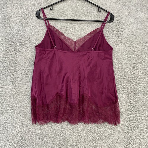 Victoria's Secret Tank Womens Medium Lace Cami Magenta V-Neck Y2K Tanktop - Picture 10 of 11