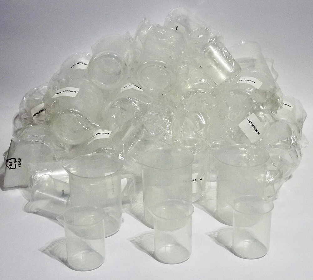 JOB LOT Plastic Measuring Cup Jug Laboratory Beaker Liquid BULK BUY - Dark Room