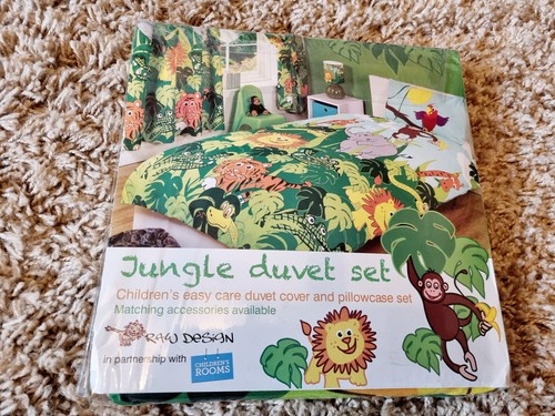 Kids Single Duvet Cover & Pillowcase Bedding Set - Jungle Themed (Brand New) - Picture 3 of 3