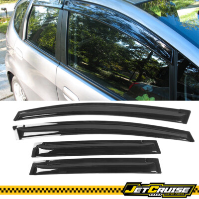 Fits 09-14 Honda Fit GE Hatchback Acrylic Window Visors Rain Sun Guard Deflector