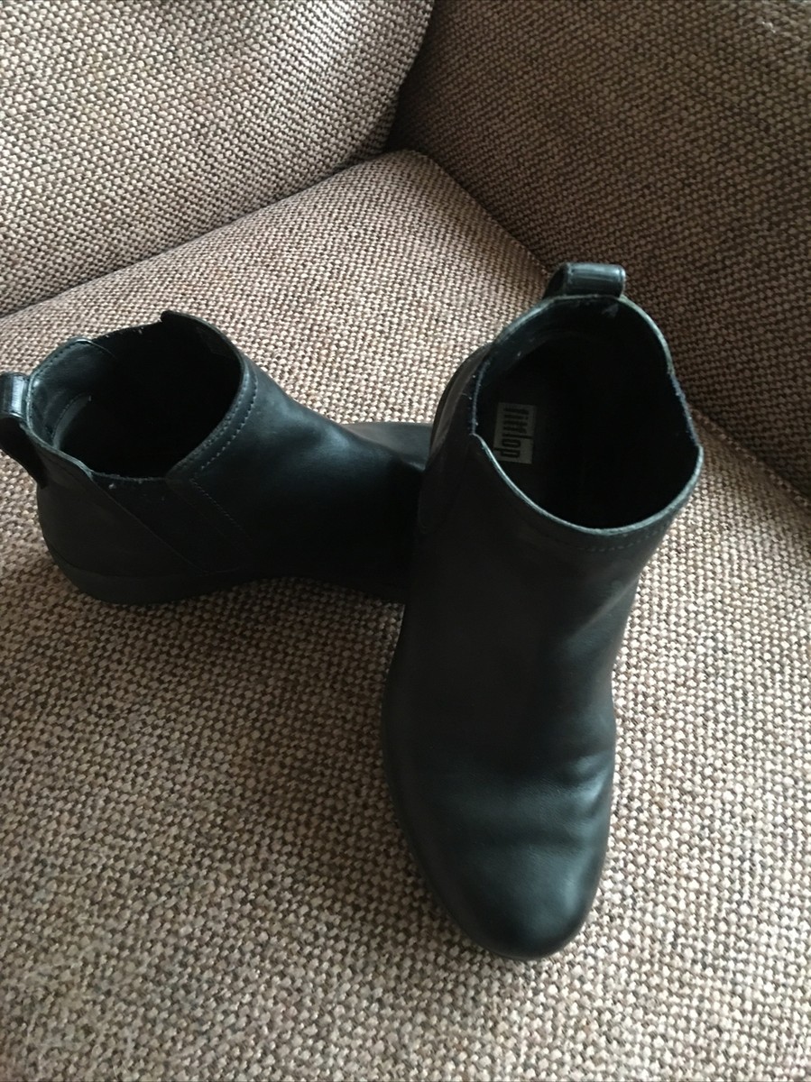 Fitflop Arch Support Ladies Black Leather Jodhpur Style Boots Sz