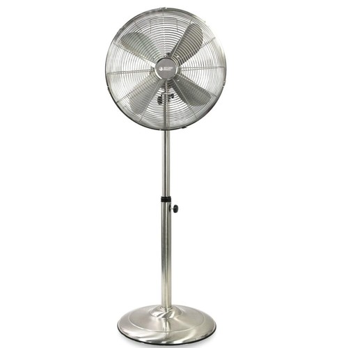 16" Brushed Nickel Oscillating Pedestal Retro Fan Tilting 3 Speed Ventilation - 第 3/3 張圖片