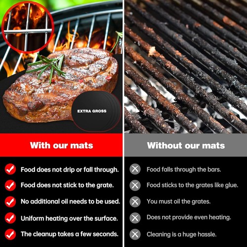 SPGOOD BBQ Grillmatte,Antihaft Grillmatten Grillplatte Gasgrill,Backpapier 5-Set - Bild 4 von 11