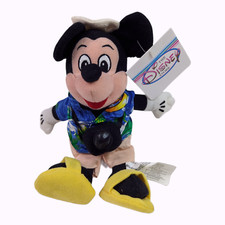 Disney Tourist Mickey Mouse Beanie Bean Bag Plush all Tags Near Mint
