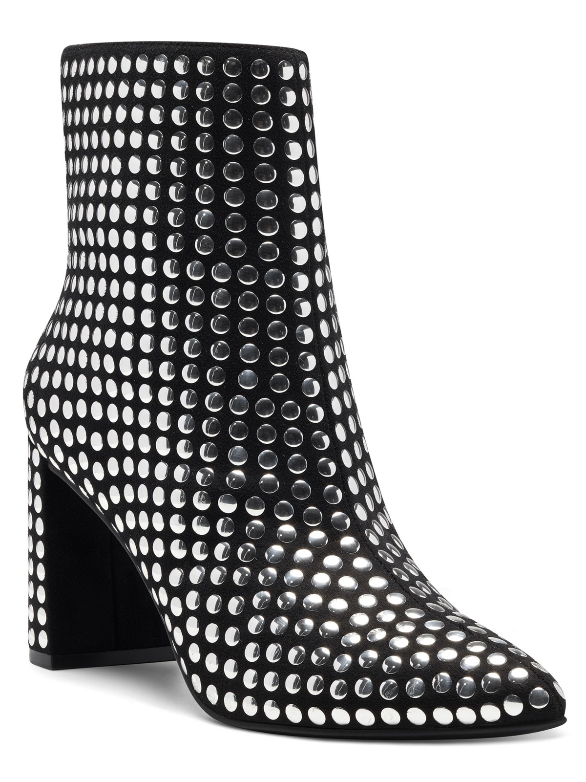 INC Womens Black Arch Support Studded Anila Pointed Toe Block Heel Booties 5 M