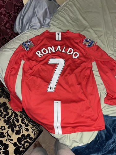 Ronaldo Manchester United 0708 Home Long Sleeve Soccer Jersey