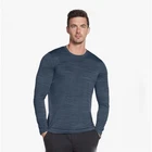 Skechers ON Road Long Sleeve Mens Pull-On Activewear Smoke Blue T-Shirts