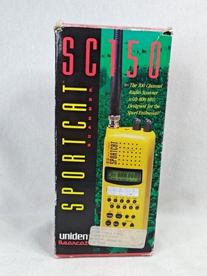 Uniden Bearcat SC150 Radio Scanner Complete Yellow With Box Charger Earpiece