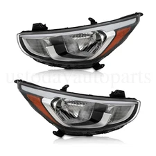 Headlights Pair For 2015 2016 2017 Hyundai Accent Left+Right Side Headlamps 2pcs