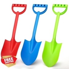 Beach Sand Shovels 3pk 16" Plastic Spade Scoop Kids Adults Toy