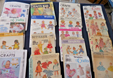 Vtg 1940s - 2000s Clothes Patterns 17 11-22" Dolls Simplicy Mccalls Butterick 