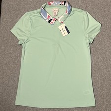 Tommy Bahama Golf Green Tropical Print M Short Sleeve 1/4 Zip Women’s Shirt NWT
