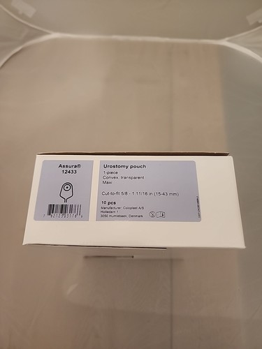 Assura 12433 Urostomiebeutel 5/8 bis 1-11/16 Zoll Stoma 1 Stück System 10 Ct EXP0124 - Bild 1 von 3