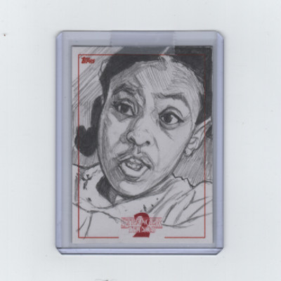 STRANGER THINGS S2 ERICA SINCLAIR SKETCH CARD BY ARTIST JAMES O'RILEY(#1)   1/1!