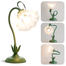 Flower Table Lamp, Cute Vintage Reading Desk Lamp for Bedroom, Small Bedside ...