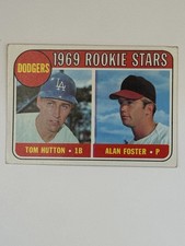 ?⚾️?Topps 1969 Rookie Stars #266 Dodgers Tom Hutton Alan Foster MLB Card. rookie card picture