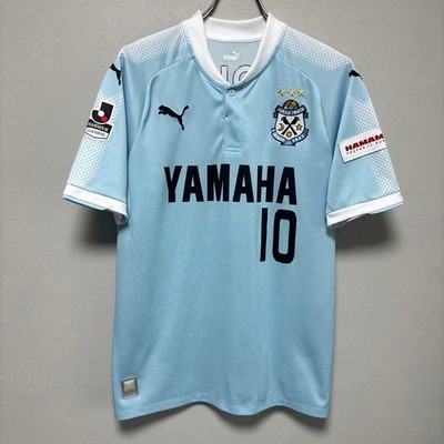 PUMA サッカーシャツ XL 水色 YAMAHA 10 SHUNSUKE PUMA Jubilo Iwata Shunsuke Nakamura Game Shirt 2017 Blue Size M