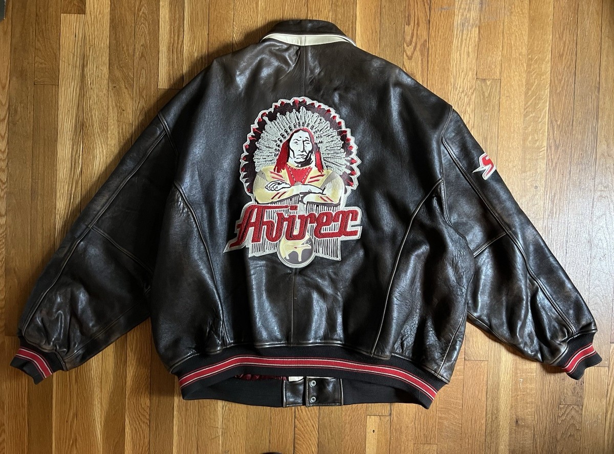 Vintage Y2K 2000's Avirex Native American Indian Leather Jacket
