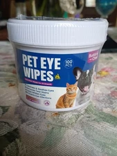 Buddy Cheer Pet Eye Wipes Coconut Scent 100 Pieces Biodegradable 