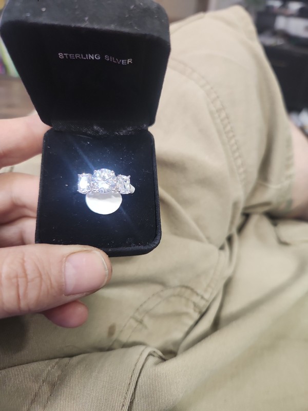 Moissanite 925 sterling silver ring size 10