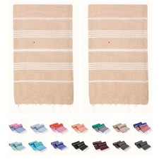 PARK OZ Turkish Beach Towels 2 Pack  Oversized 100 Cotton Quick Dry Absorbent...