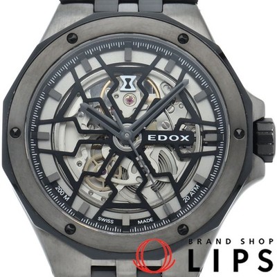 Edox Delfin Original Meccano Automatic 43mm SS/Rubber Box Used from Japan