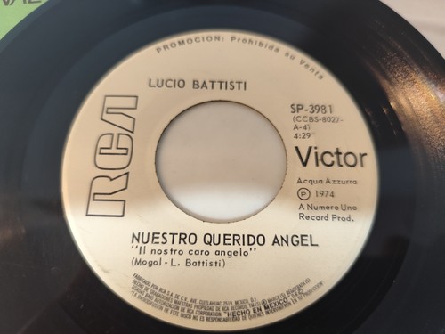 LUCIO BATTISTI La Colina de los Cerezos 1974 MEXICAN PROMO 7¨ SINGLE ROCK POP - Picture 2 of 3