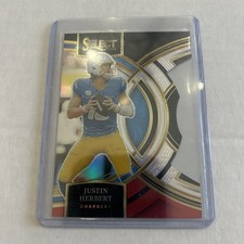 2023 Panini Select #136 Justin Herbert Black & Red Prizm Die Cut