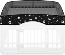 Dog Playpen Mesh Top Lid Fits for 36 Inch 4 Panels Crate Cover Black Breathable