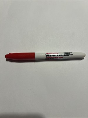 SANFORD VIS-A-VIS RED PERMANENT FINE POINT SHARPIE MARKER FOR AUTOGRAPHS  H3