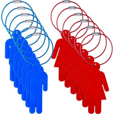 12 Pieces Dressing Pass Bathroom Keychains Tags Unisex Acrylic Washroom Key T...
