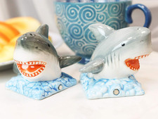 Ebros Nautical Marine Sea Predators Great White Sharks Magnetic Salt and Pepper 