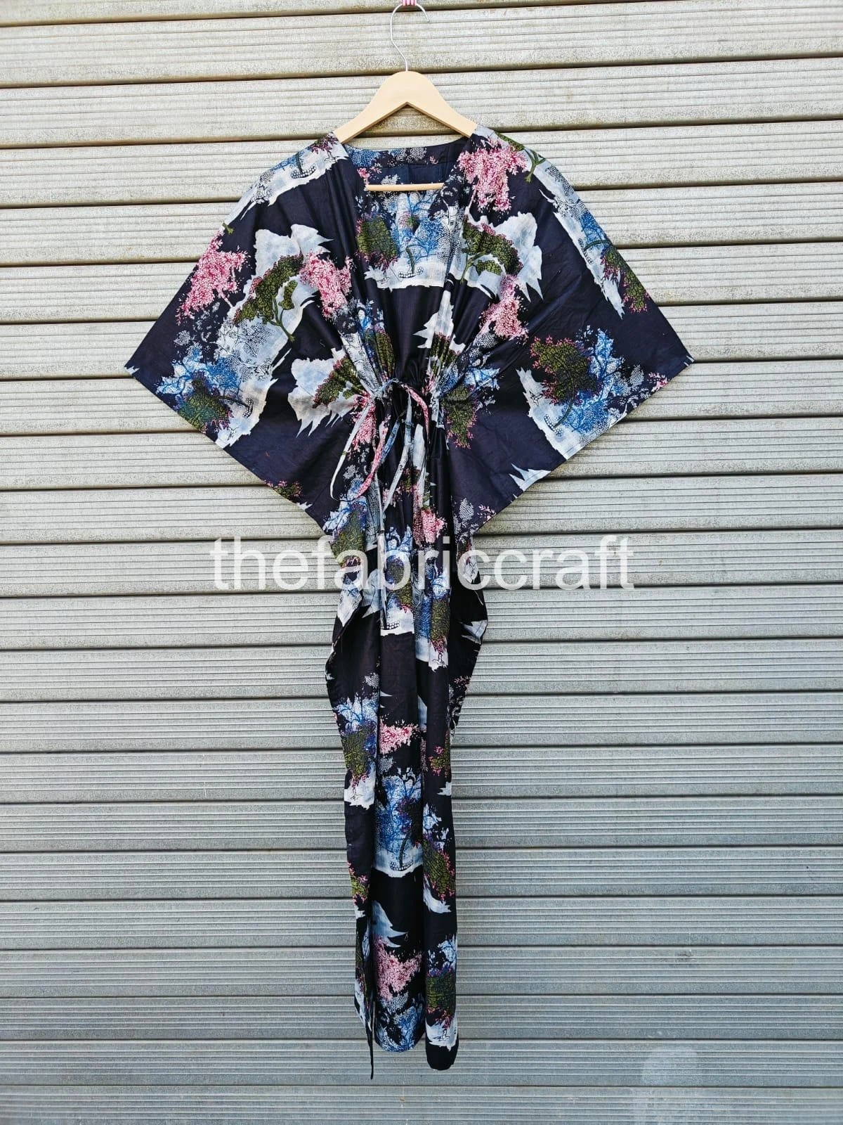 Boho Cotton Block Print Kaftan Women Casual Beach Wear Loose Fit