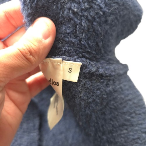 Acne Studios Wool Hoodie Mens Size Small Drop Shoulders Oversized Navy Blue - Picture 7 of 13