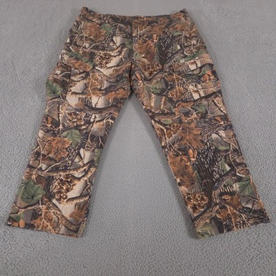 Cabelas Pants Mens 44x30 Camo Seclusion 3D Straight Cargo Fleece Hunting VTG 90s