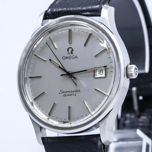 Vintage 1978 *NEAR MINT* OMEGA Seamaster Cal.1342 Qz Push 36mm Genuine Belt Mens