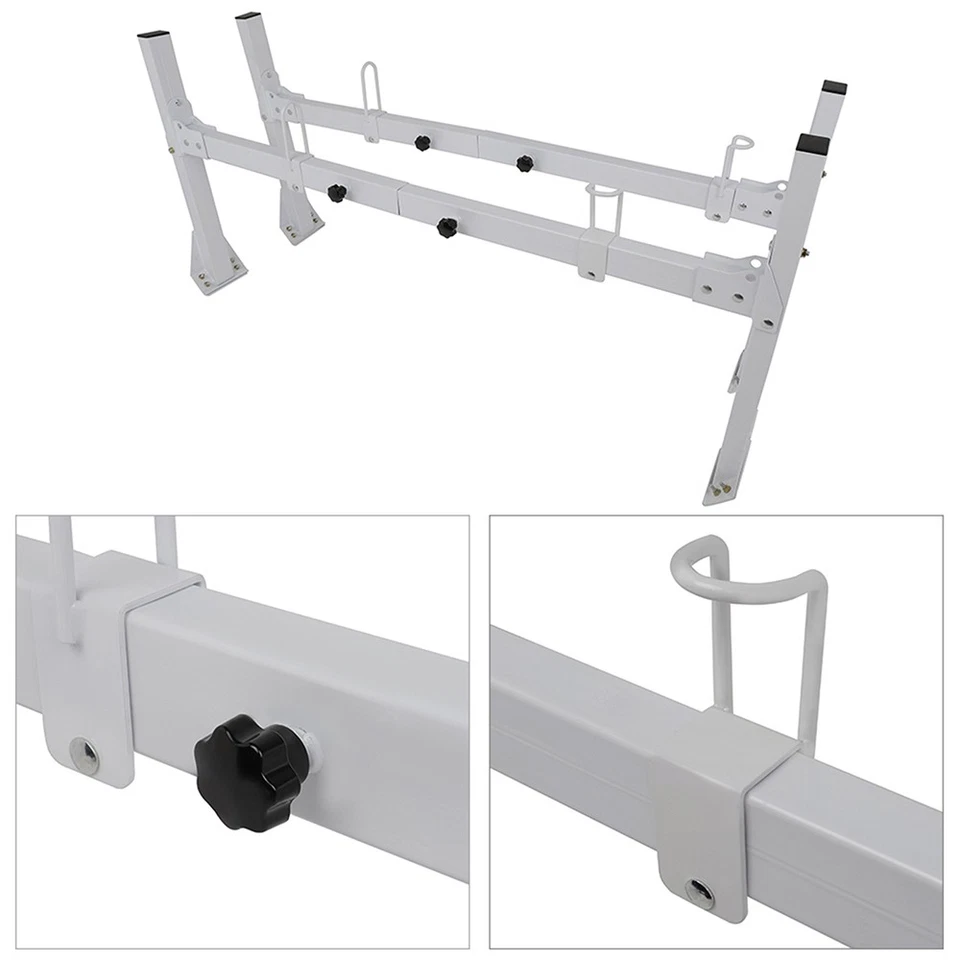 2 Bar Ladder Roof Rack Steel White Rack For 1996-2018 Chevrolet Express 2500 GMC Foto 2 de 4