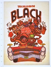 Original VINTAGE 1970s Heat Transfer | Thank God I'm Black - Pro Arts '77