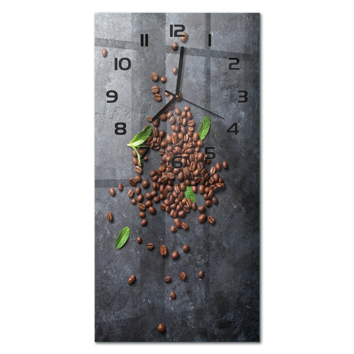 Reloj de Pared Rectangular Vertical Elegante Silencioso Granos de Café 30x60 cm