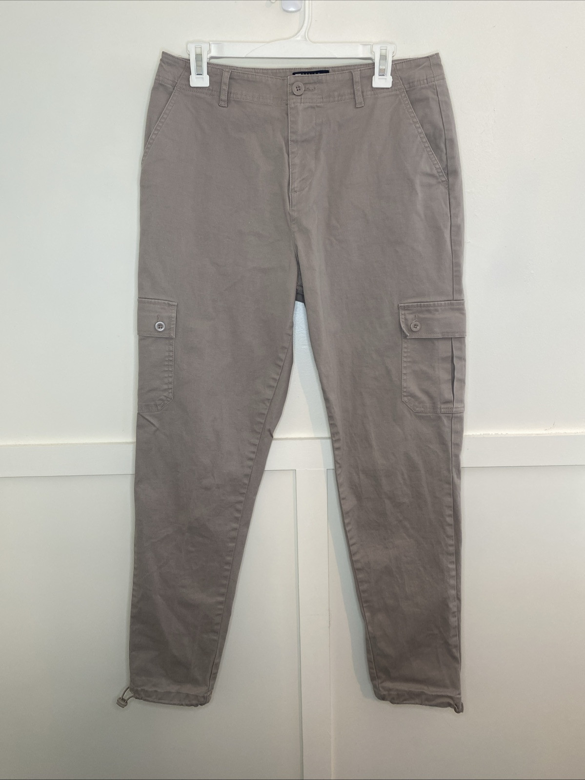 ASOS Design Men's Beige Cargo Pants 32x31 with Elastic Cuffs & Adjustable Fit