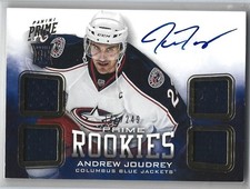 2013 Panini Prime Hockey Andrew Joudrey Rc Quad Patch Auto /249
