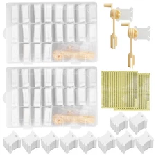 2 Sets Embroidery Floss Organizer, 400 Pcs White Floss Bobbins with 2 Pcs Bob...
