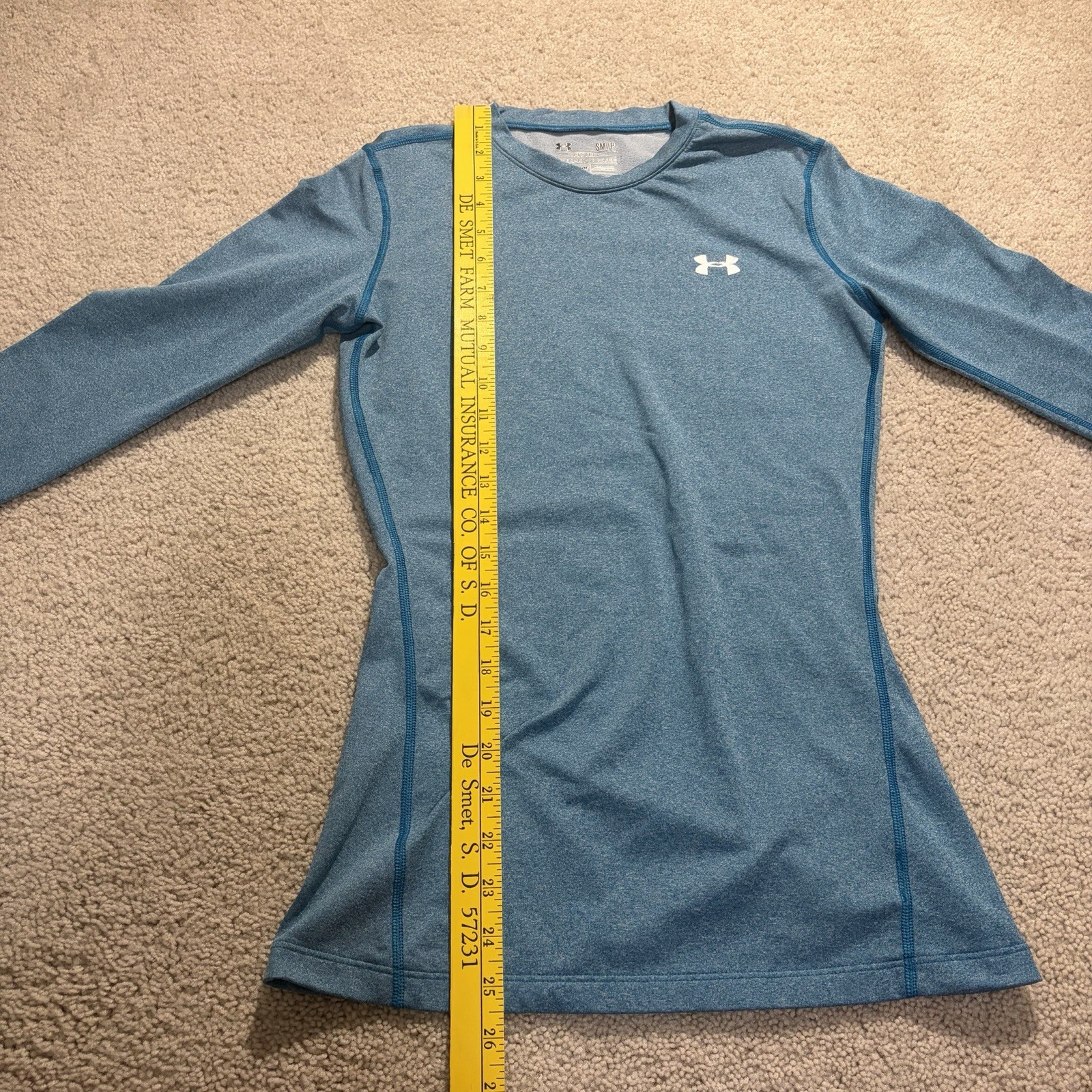 Under Armour Cold Gear Fitted Long Sleeve Shirt Women's Small Blue Baselayer thumbnail 8