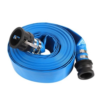 2'' x 50FT Blue Discharge Hose with Camlock C and E Fittings, Reinforced PVC L...