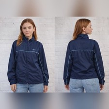 vintage nike lined track jacket navy blue y2k embroidered swoosh s