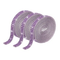 3 Rollen 0,3 Zoll 3 Yards Selbstklebendes Kristall Strassband Hellviolett