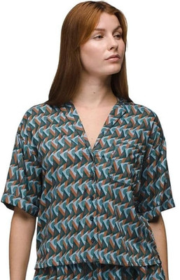 Prana Womens Iguala Top, High Tide Retro Geo, X-Large, MSRP $79