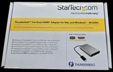 StarTech.com Thunderbolt 3 to Dual HDMI Adapter for Mac and Windows 4K 60Hz NEW