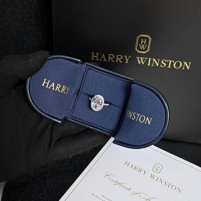 Harry Winston The One Oval Diamond Engagement Ring 1ct Center Stone Platinum